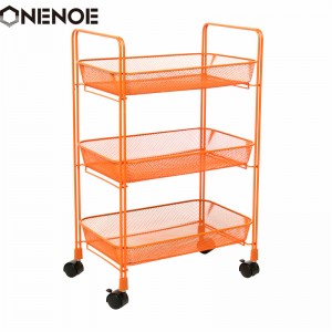 Onenoe Design Modern Metal Mesh 3-Tier Storage Organizer Multi-Utility Utility Cart Heavy Duty Strong Atability Trolley Storage Cart με καλάθια